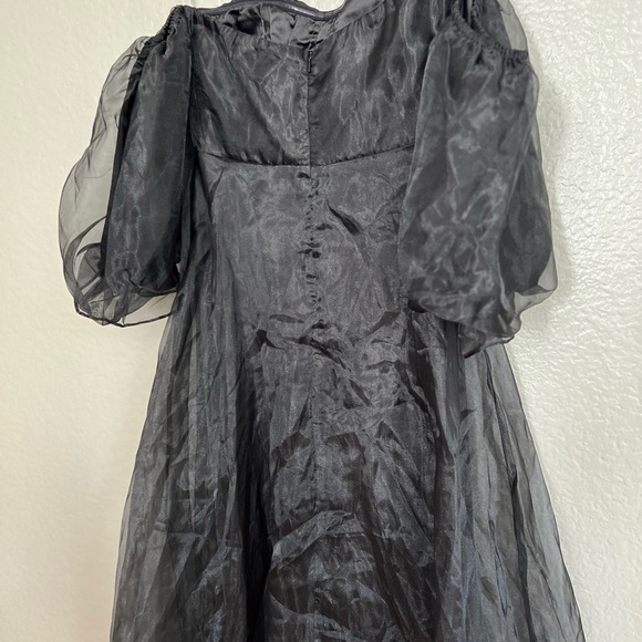 NWOT True Excellence Black Bustier Off-the-Shoulder Maxi Dress - Picture 7 of 10